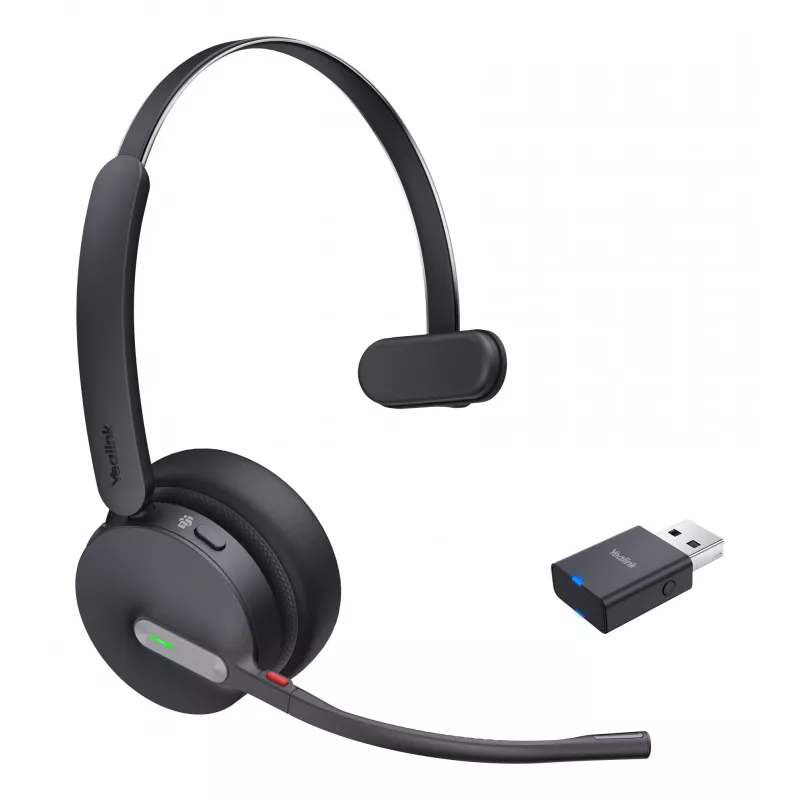 Yealink WH64 Hybrid Mono Teams Belaidis Ausinių Rinkinys DECT/Bluetooth Juoda