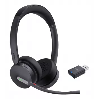 Yealink WH64 Hybrid Dual Teams belaidė ausinė DECT+Bluetooth, juoda, skirta biurui ir kontaktų centrui