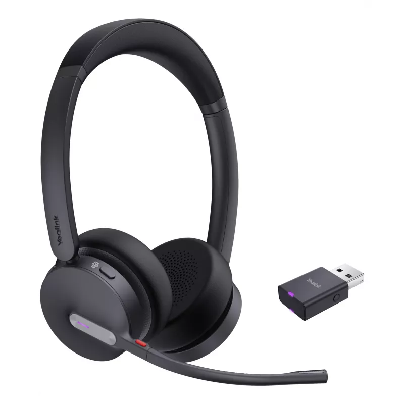 Yealink WH64 Hybrid Dual Teams belaidė ausinė DECT+Bluetooth, juoda, skirta biurui ir kontaktų centrui