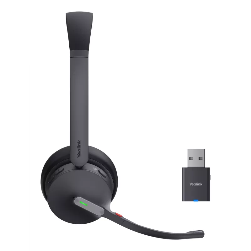 Yealink WH64 Hybrid Dual Teams belaidė ausinė DECT+Bluetooth, juoda, skirta biurui ir kontaktų centrui