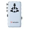 Verbatim Charge 'n' Travel 70W 2C įtraukiamas universalus kelioninis adapteris mėlynas