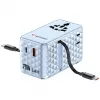 Verbatim Charge 'n' Travel 70W 2C įtraukiamas universalus kelioninis adapteris mėlynas