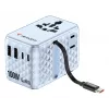 Verbatim Charge 'n' Travel 100W Universalus kelioninis adapteris su įtraukiamu USB-C laidu, mėlynas
