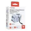 Verbatim Charge 'n' Travel 100W Universalus kelioninis adapteris su įtraukiamu USB-C laidu, mėlynas