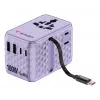 Verbatim Charge 'n' Travel 100W Universalus kelioninis adapteris su įtraukiamu USB-C kabeliu violetinis
