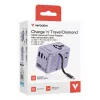 Verbatim Charge 'n' Travel 100W Universalus kelioninis adapteris su įtraukiamu USB-C kabeliu violetinis