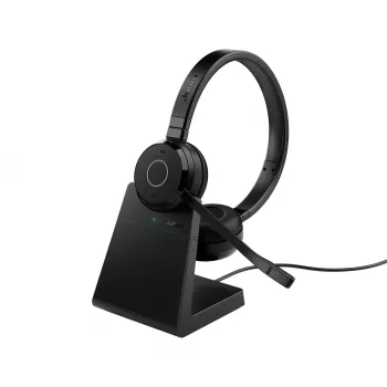Ausinės „Jabra Evolve 65 TE“ su „Link390a UC Stereo“ stovu, laidinės ir belaidės, 20–20000 Hz, biurui / skambučių centrui, 106,3 g, juodos