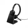 Ausinės „Jabra Evolve 65 TE“ su „Link390a UC Stereo“ stovu, laidinės ir belaidės, 20–20000 Hz, biurui / skambučių centrui, 106,3 g, juodos