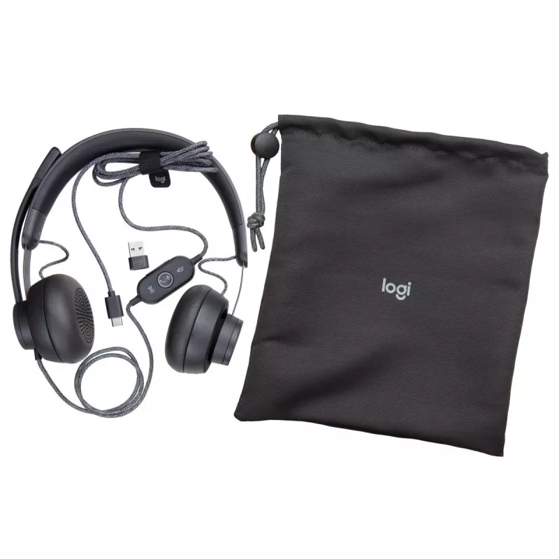 LOGITECH Zone Wired - USB-C / USB-A - Ausinės - MS Teams sertifikuotos - Juodos