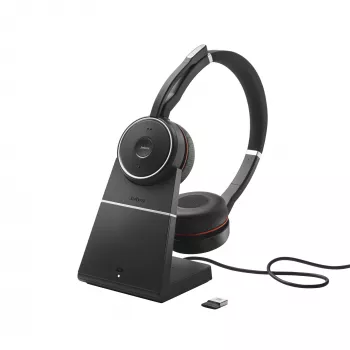 Jabra Evolve 75 SE - UC Stereo su įkrovimo stotele, laidinis ir belaidis, skambučiai/muzika, 20 - 20000 Hz, 177 g, ausinės, juodos