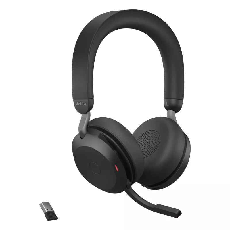 Ausinės Jabra Evolve2 75 USB-A UC su stovu juodos