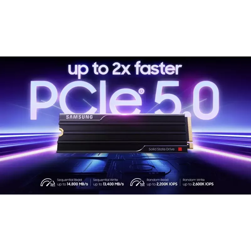 Samsung 9100 PRO Heatsink PCIe 5.0 NVMe M.2 SSD – 1 TB