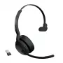 Jabra Evolve2 55 - Link380a MS Mono, belaidė ausinė, biurui / skambučių centrui, 20 - 20000 Hz, 130 g, juoda