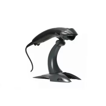 HONEYWELL brūkšninių kodų skaitytuvas Voyager 1200g USB rinkinys – juodas skaitytuvas 1200g, kietas stovas, suvyniotas USB A tipo kabelis 3 m