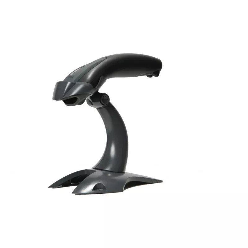HONEYWELL brūkšninių kodų skaitytuvas Voyager 1200g USB rinkinys – juodas skaitytuvas 1200g, kietas stovas, suvyniotas USB A tipo kabelis 3 m