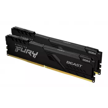 Kingston Technology FURY Beast 32GB 3200MT/s DDR4 CL16 DIMM (2 modulių rinkinys) 1Gx8 Juoda