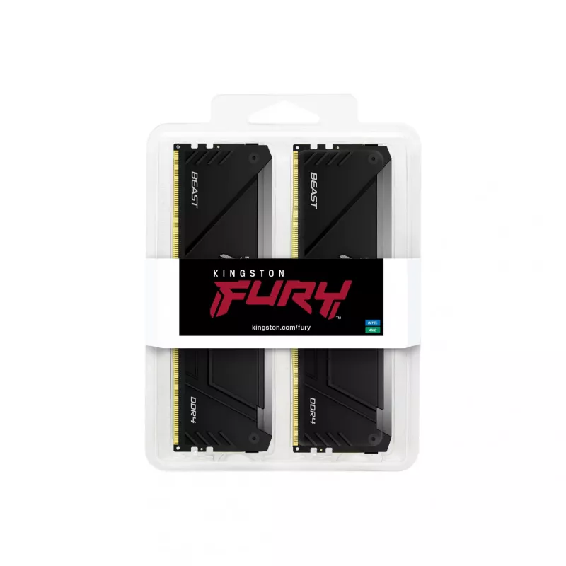 Kingston Technology FURY Beast 32GB 3200MT/s DDR4 CL16 DIMM (2 modulių rinkinys) RGB