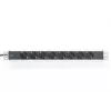 DIGITUS 1U aliumininis PDS, stelažinis, vardinė galia: 16A, 4000W, 250VAC 50/60Hz, 8x saugūs lizdai