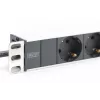 DIGITUS 1U aliumininis PDS, stelažinis, vardinė galia: 16A, 4000W, 250VAC 50/60Hz, 8x saugūs lizdai