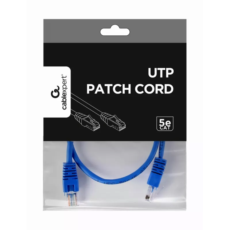 Gembird PP12-0.5M/B - Patch laidas - Cat5e - UTP - 0,5 m - Mėlynas