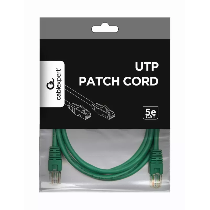 Gembird PP12-1M/G – Patch laidas Cat5e UTP 1 m žalias