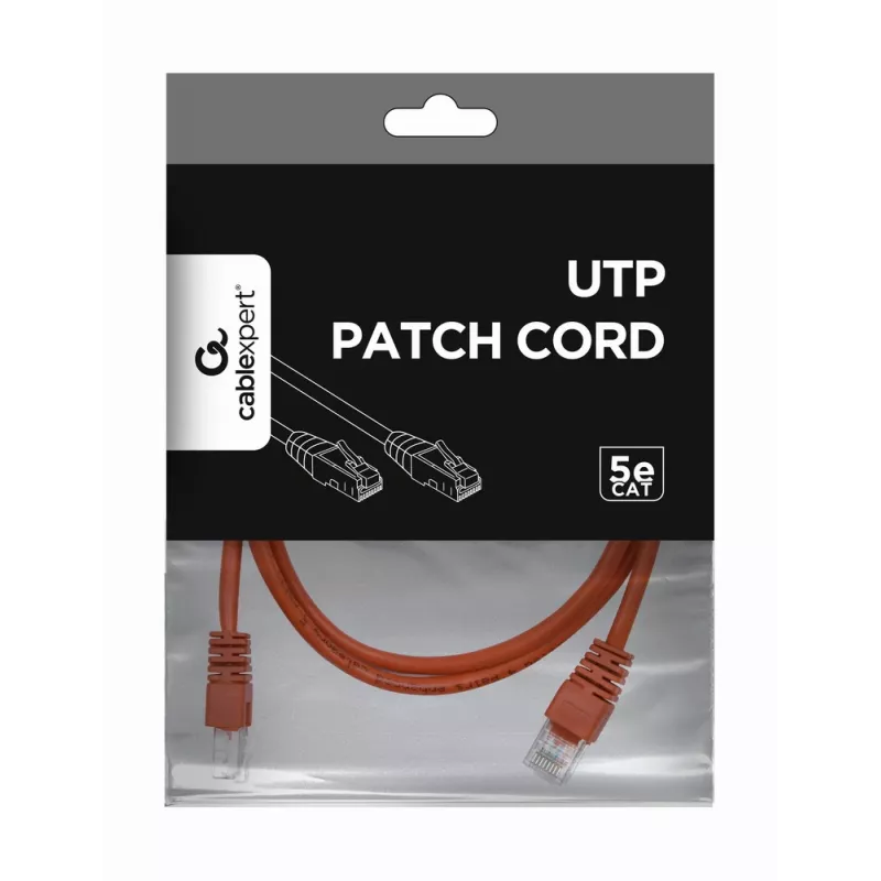Gembird PP12-1M/R – Kištukinis laidas Cat5e UTP 1m raudonas