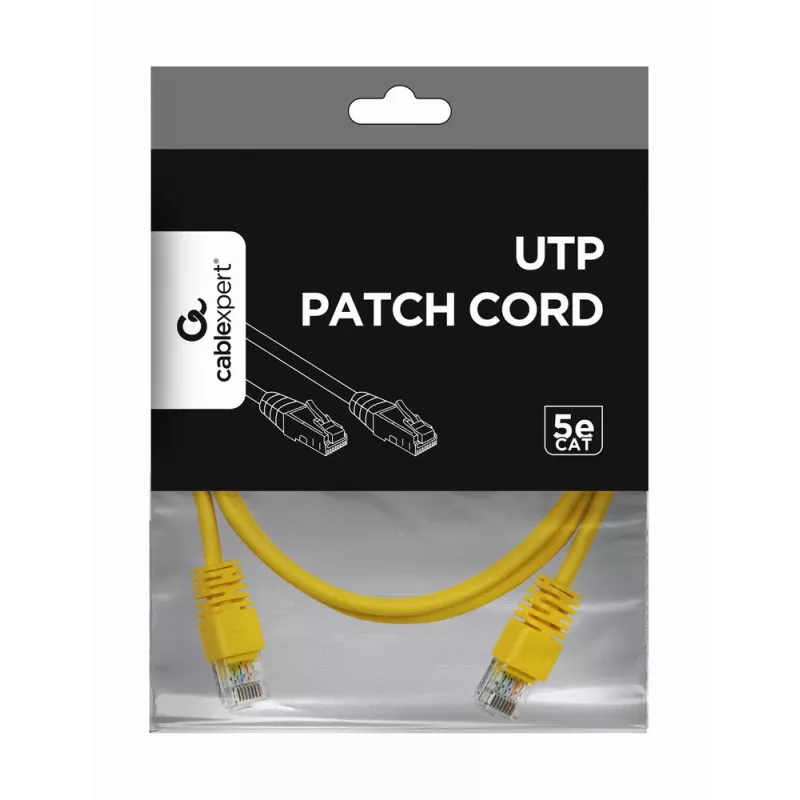 Gembird PP12-1M/Y - Patch laidas Cat5e UTP 1m geltonas