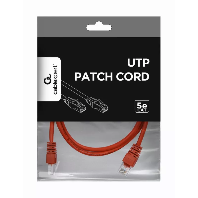 Gembird PP12-2M/R – Patch laidas Cat5e UTP 2 m raudonas