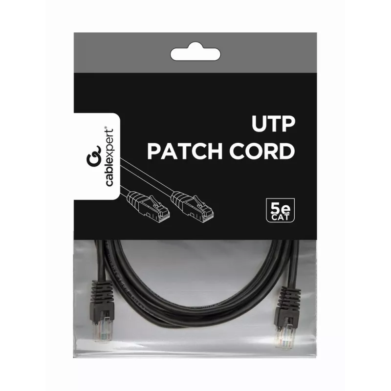 Gembird PP12-3M/BK – Patch kabelis Cat5e UTP 3m juodas