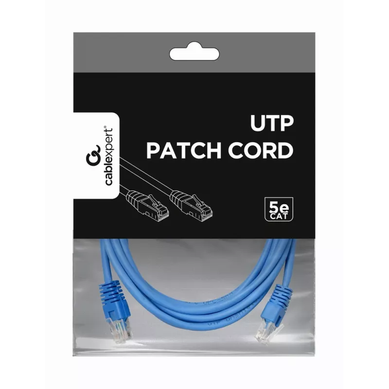 Gembird PP12-3M/B - Patch kabelis Cat5e UTP 3m mėlynas