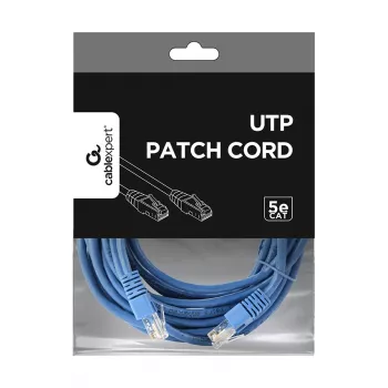 Gembird PP12-5M/B – Patch kabelis Cat5e UTP 5m mėlynas