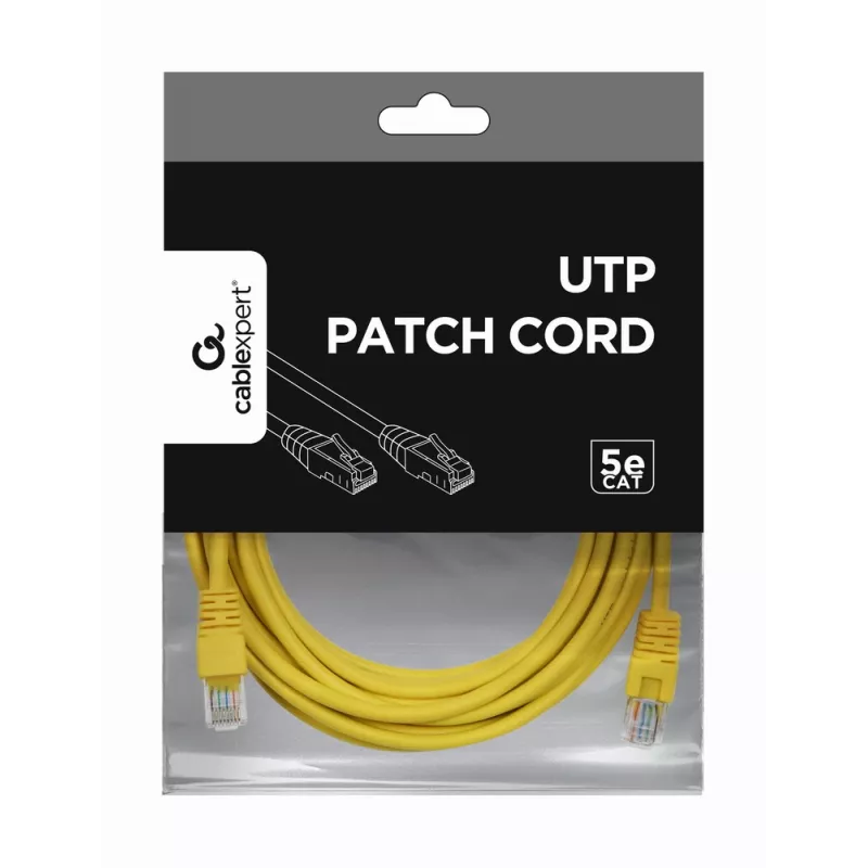 Gembird PP12-5M/Y – Patch laidas Cat5e UTP 5 m geltonas