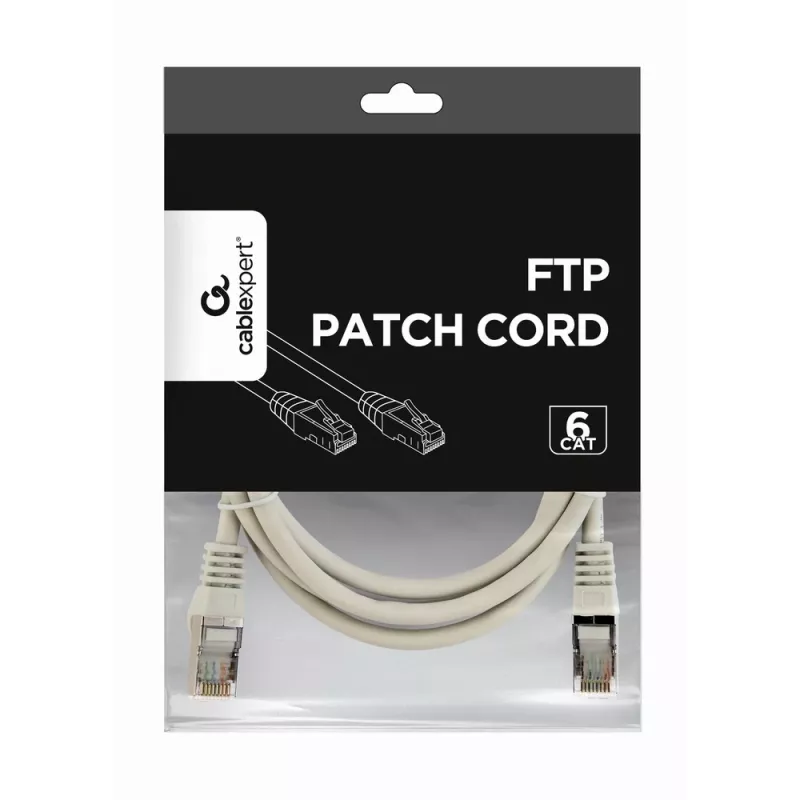 Gembird PP6-1.5M Patch Laidas - CAT6 - FTP - 1,5 m - Pilka
