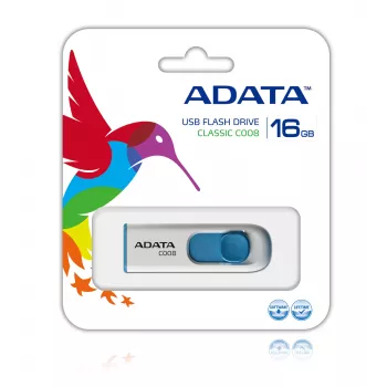 ADATA C008 USB atmintinė 16 GB USB Type-A 2.0 mėlyna, balta