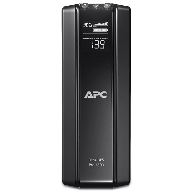 APC Back-UPS Pro 1500VA/865W, bokštinis, 230V, 10x IEC C13, AVR, LCD, keičiama baterija