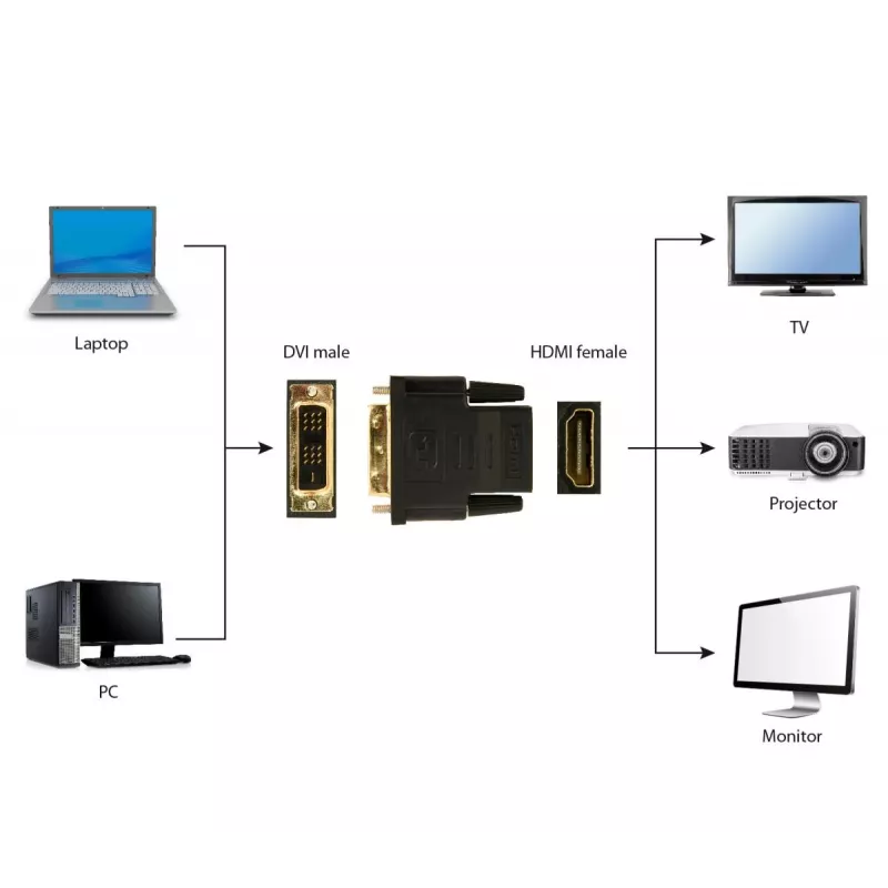 Lyties keitiklis Gembird A-HDMI-DVI-2