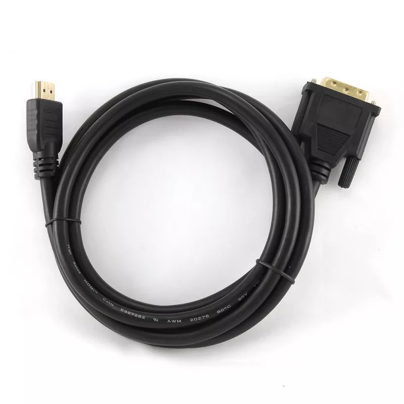 GEMBIRD HDMI į DVI vyriškas-vyriškas laidas su paauksuotomis jungtimis 2,0 m (didmeninė pakuotė)