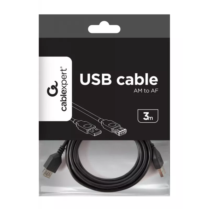 Gembird CCP-USB2-AMAF-10 USB 2.0 A tipo ilginamasis kabelis (AM/AF), 3 m, juodas