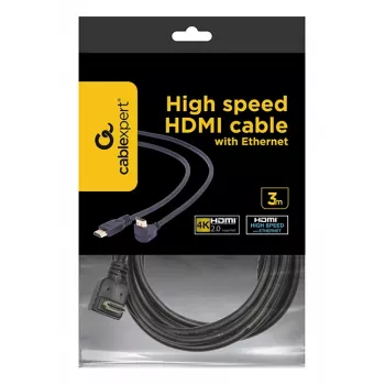 GEMBIRD High Speed HDMI laidas su Ethernet, 90 laipsnių kampu į viršų, 3m