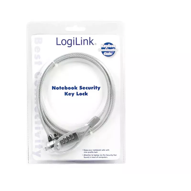 Nešiojamojo kompiuterio apsaugos spyna LogiLink NBS002 su kodu, kabelis 1,5 m