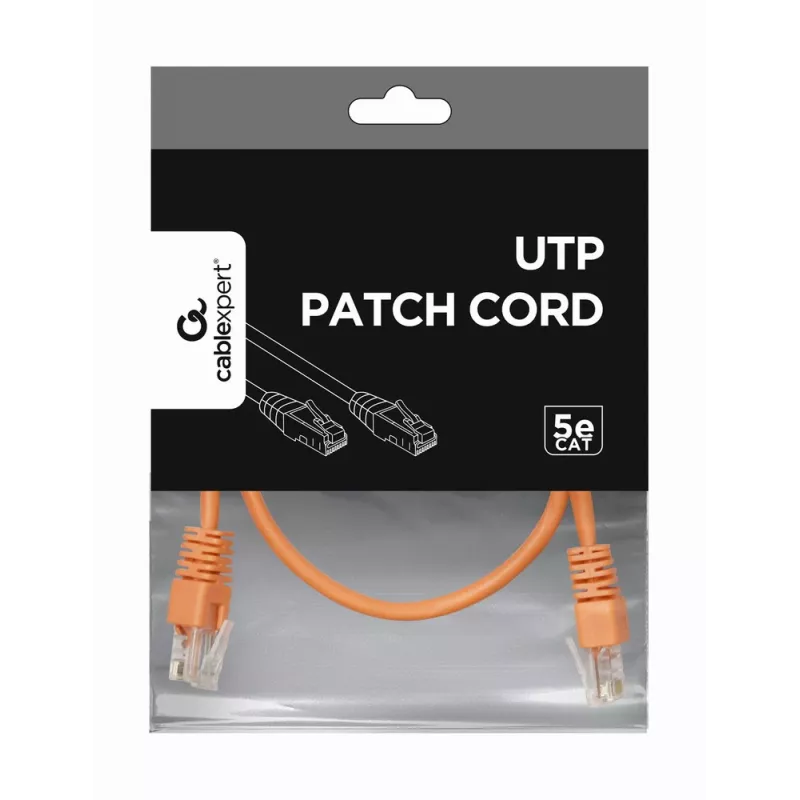 Gembird PP12-0.5M/O jungiamasis laidas – Cat5e – UTP – 0,5 m – oranžinis