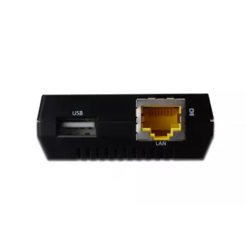 DIGITUS Daugiafunkcis USB tinklo serveris, 1 prievado tinklinis USB šakotuvas, NAS, spausdinimo serveris USB 2.0, RJ45