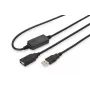 DIGITUS USB 2.0 aktyvus ilginimo kabelis USB A lizdas / USB A kištukas 10 m (DA-73100-1)