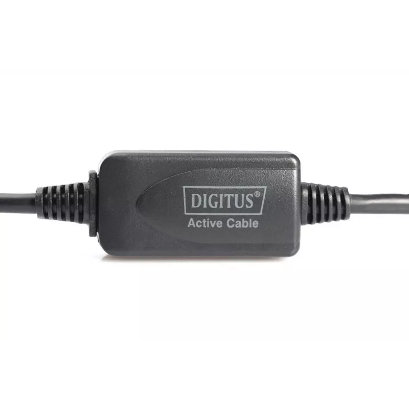 DIGITUS USB 2.0 aktyvus ilginimo kabelis USB A lizdas / USB A kištukas 10 m (DA-73100-1)