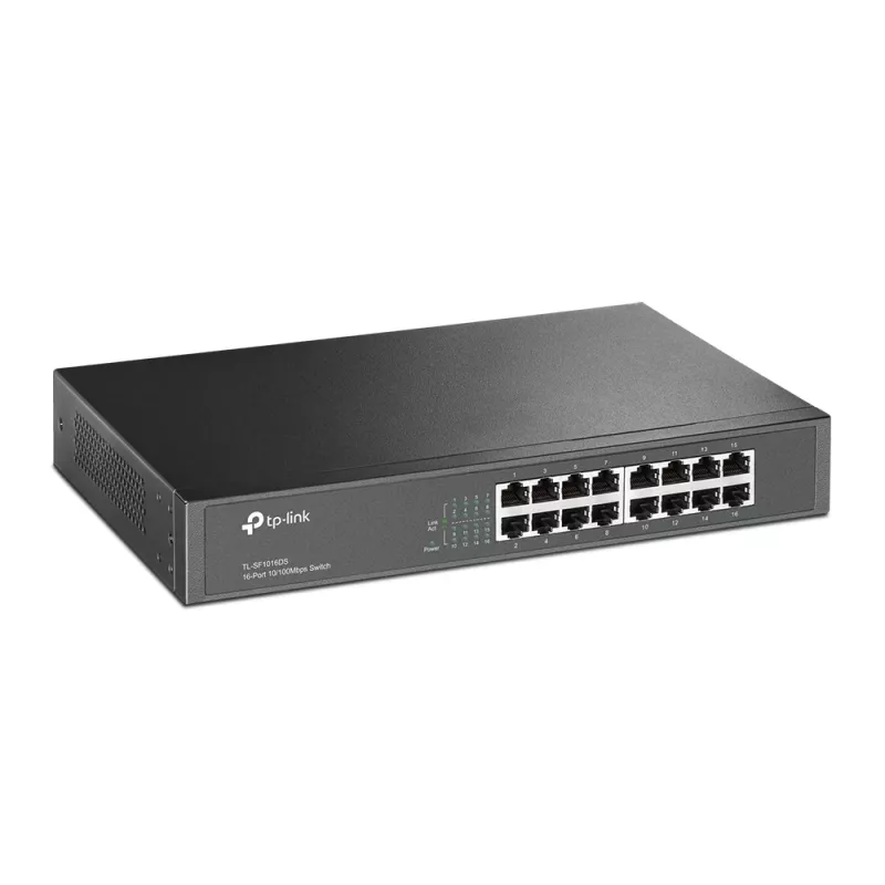 TP-Link TL-SF1016DS tinklo jungiklis Nevaldomas Fast Ethernet (10/100) 1U Juodas