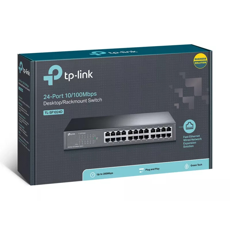 TP-Link TL-SF1024D tinklo jungiklis, nevaldomas, Fast Ethernet (10/100), pilkas