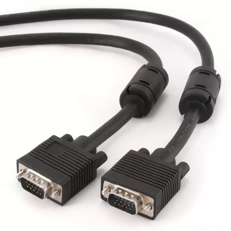 Gembird Premium VGA HD15M/HD15M dvigubai ekranuotas su 2 ferito žiedais 2,0 m laidas / juodas