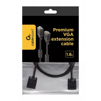GEMBIRD Premium Dual-Shielded VGA ilginimo laidas su ferito šerdimis, 1,8 m
