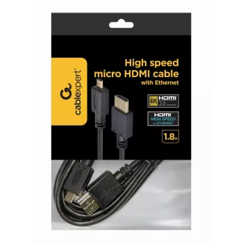 GEMBIRD HDMI vyriškas į micro D vyrišką laidas su auksuotais jungtimis 2,0 m juodas