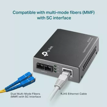 TP-Link MC200CM Gigabit optinis keitiklis (multi-mode, SC, 850 nm, 550 m)